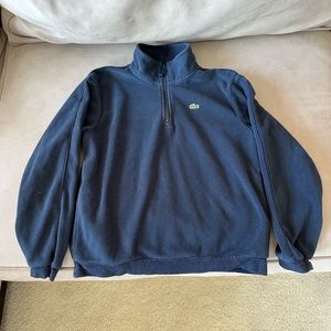 Lacoste boys Navy blue fleece 3/4 zip pullover jacket sweater Size 12